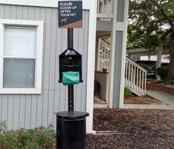Please clean up after your pet sign installed on metal galvanized pole.